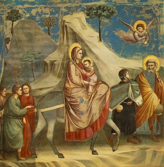 Fuga in Egitto, 1304-1305,  Giotto, Cappella degli Scrovegni.