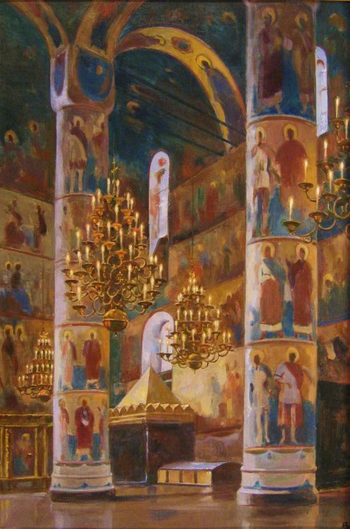 Interior Catedral de la Asunción, Moscú.